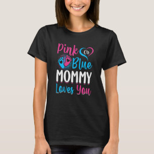 Womens Pink Or Blue Mummy Loves You Mummy To Be G T-Shirt