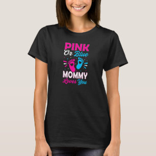 Womens Pink Or Blue Mummy Loves You Mummy To Be G T-Shirt