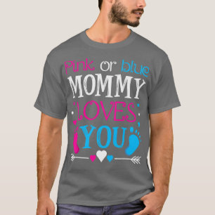 Womens Pink or Blue Mummy Loves You - Mummy to Be  T-Shirt