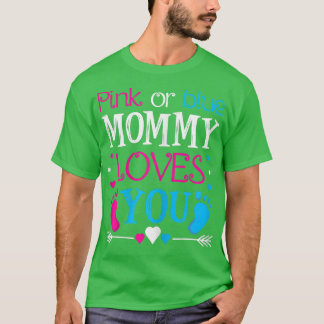 Womens Pink or Blue Mummy Loves You - Mummy to Be  T-Shirt