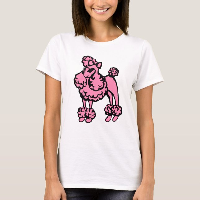 Women's Pink Poodle T Shirt Gift (Front)