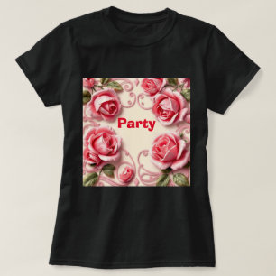 Women's Pink Roses Party T-Shirt