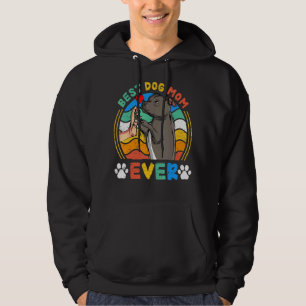 Womens Pitbull Best Dog Mum Ever Dog Retro Hoodie