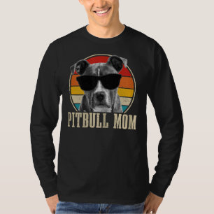 Womens Pitbull Mum Vintage Funny Pitbull Dog Mum T-Shirt