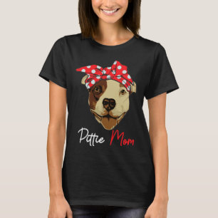 Womens Pittie Mum Pitbull Dog Lovers Funny Family T-Shirt