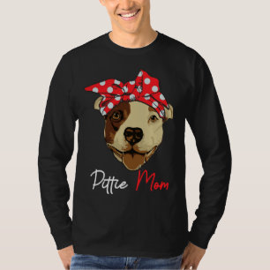 Womens Pittie Mum Pitbull Dog Lovers Funny Family T-Shirt