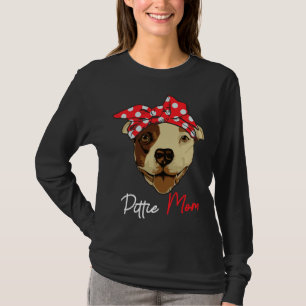 Womens Pittie Mum Pitbull Dog Lovers Funny Family  T-Shirt