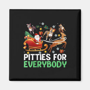 Womens Pitties For Everybody Christmas Pitbull Dog Magnet