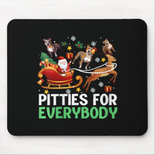 Womens Pitties For Everybody Christmas Pitbull Dog Mouse Pad
