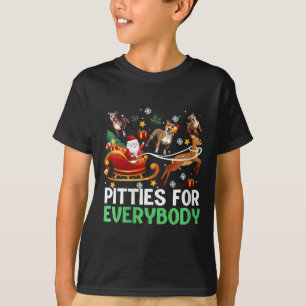Womens Pitties For Everybody Christmas Pitbull Dog T-Shirt