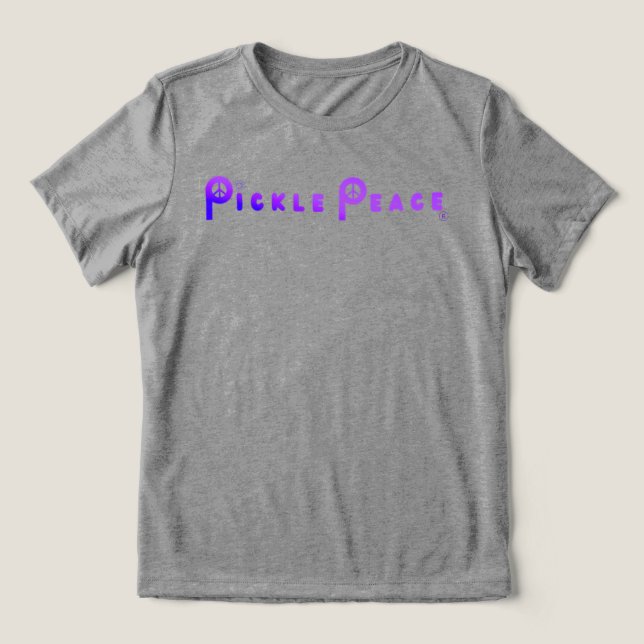 Women's plain Pickle Peace purple Tri-Blend Shirt (Design Front)