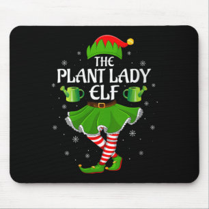 Womens Plant Lady Elf Christmas Family Girls Women Mouse Pad