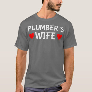Womens Plumbers Wife Cute Plumber Wife Hearts T-Shirt