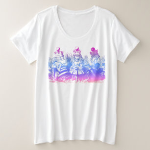 Women's Plus Alice in Wonderland Three Queens Art Size T-Shirt