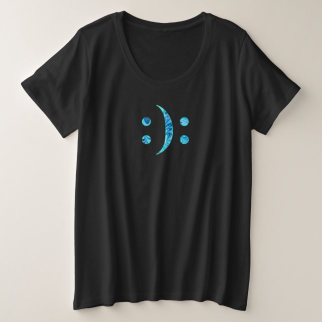 Women's Plus Bipolar Disorder Symbol Blue Plus Size T-Shirt (Design Front)