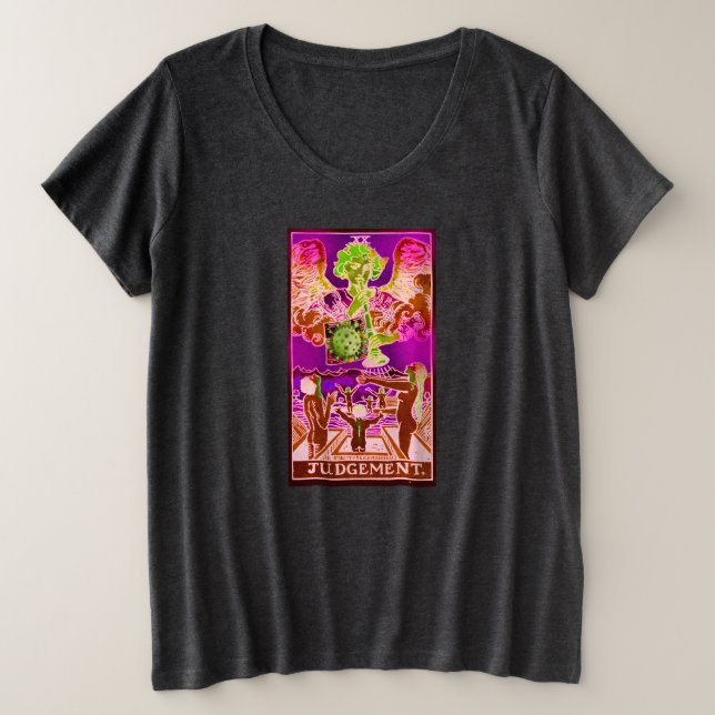 Women's Plus Coronavirus Tarot Judgement Card Size T-Shirt (Design Front)