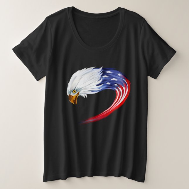 Women's Plus Size Eagle Flag T-Shirt (Design Front)
