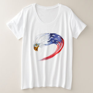 Women's Plus Size Eagle Flag T-Shirt