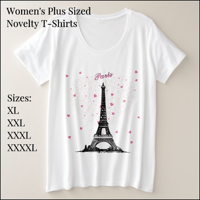 Women's Plus Size Paris Basic T-Shirt Plus Size T-Shirt (Creator Uploaded)