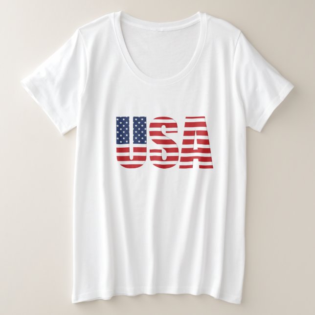 Women's Plus Size Patriotic T-Shirt (Design Front)