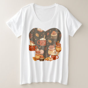 Women's Plus Size Pumpkin Spice Latte T-Shirt Plus Size T-Shirt