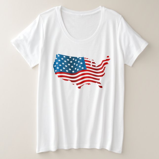 Women's Plus Size T-Shirt-July 4th Plus Size T-Shirt (Design Front)