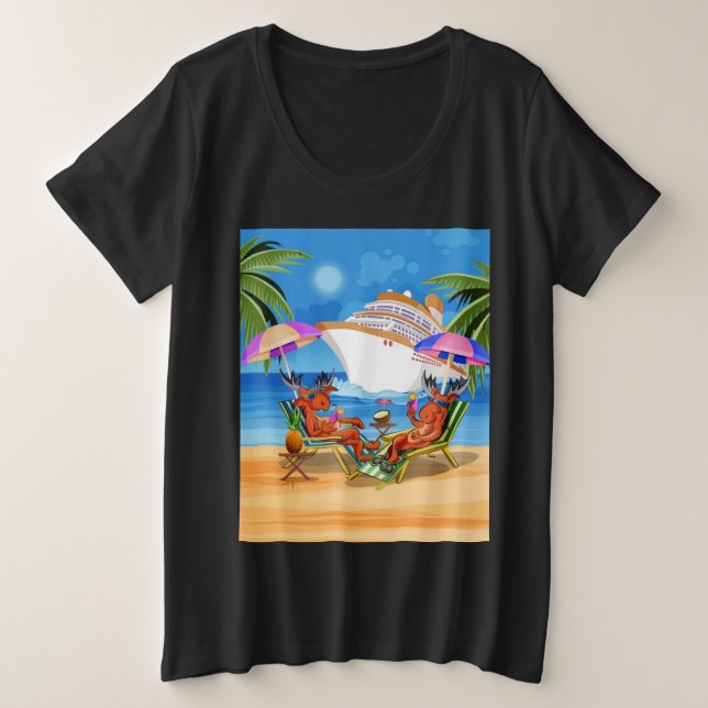 Women's Plus Size T-Shirt Moose Cruise 2025 (Design Front)