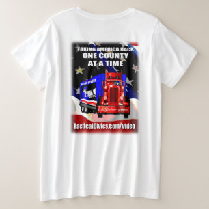 Women's Plus Size TacticalCivics.com Trucker T-Shi T-Shirt