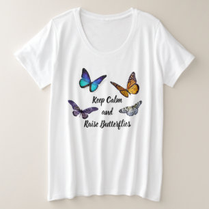 Women's Plus Size Tee Keep Calm Raise Butterflies