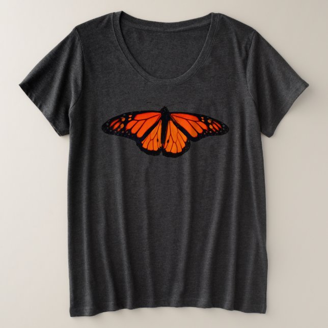 Womens Plus Size Tee Monarch Butterfly (Design Front)