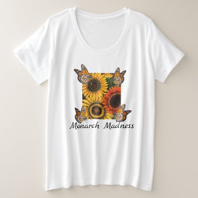 Womens Plus Size Tee Monarch Madness (Design Front)