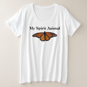 Womens Pluz Size Tee Monarch Spirit Animal