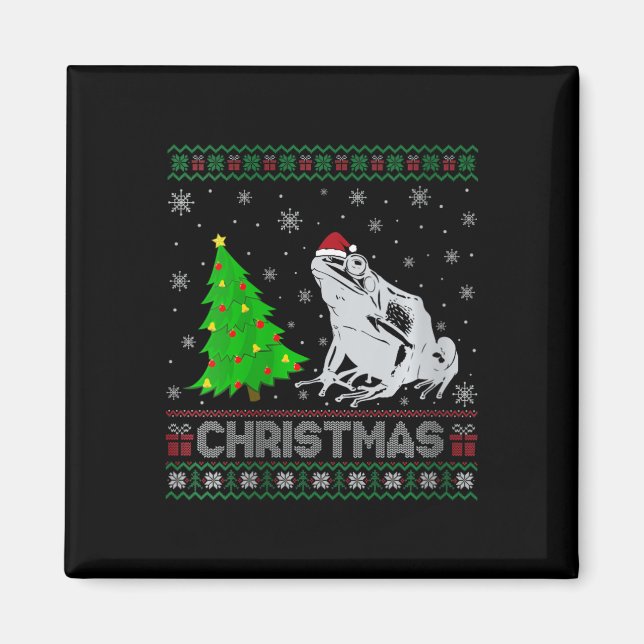 Womens Poison Dart Frog Xmas Tree Lighting Ugly Ch Magnet (Front)