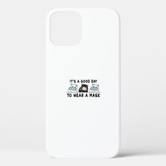 Womens Polar Bear Black Bear Wearing Face Mask Case-Mate iPhone Case (Back)