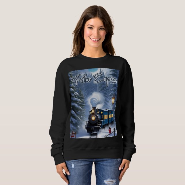 Women's Polar Express Sweatshirt - Train Graphic  (Front Full)