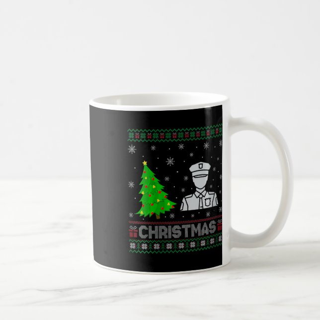 Womens Police Xmas Tree Lighting Ugly Christmas Sw Coffee Mug (Right)
