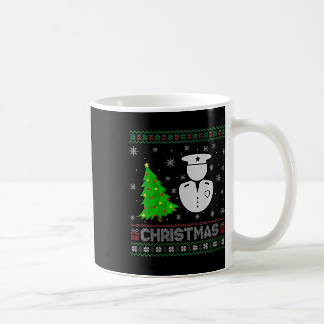 Womens Policeman Xmas Tree Lighting Ugly Christmas Coffee Mug (Right)