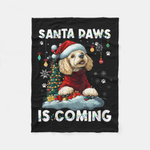 Womens Poodle Christmas Tree Lights Decorations Do Fleece Blanket