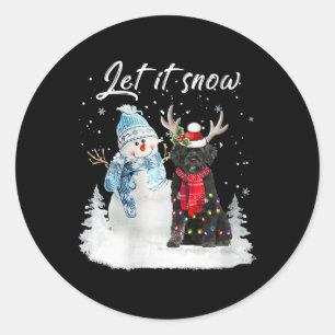 Womens Portuguese Water Dog Santa Dog Christmas Sn Classic Round Sticker