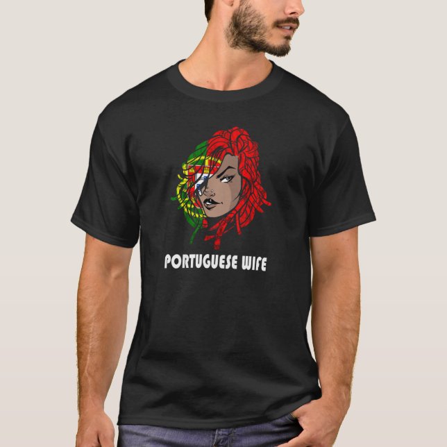 Womens Portuguese Wife Portugal Portuguese Roots P T-Shirt (Front)