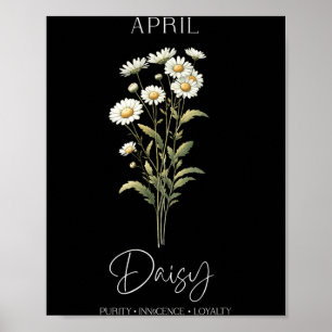 Womens Positive Quote Flower Birthday Floral Birth Poster