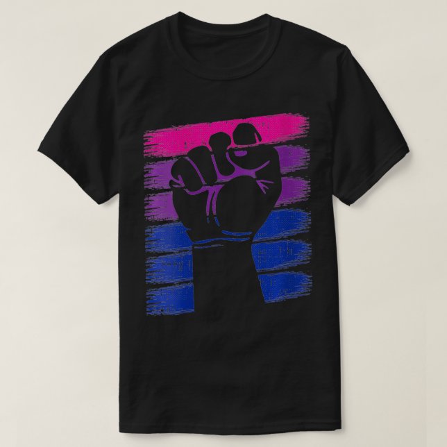 Womens Power Fist Biseual Pride Social Justice Equ T-Shirt (Design Front)