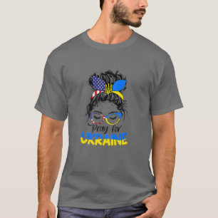 Womens Pray For Ukraine Support Ukrainian I Stand T-Shirt