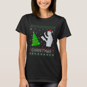 Womens Preacher Xmas Tree Lighting Ugly Christmas  T-Shirt