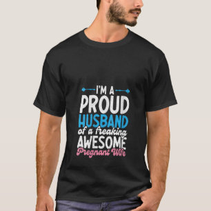 Womens Pregnancy Announcement New Dad Husband And  T-Shirt
