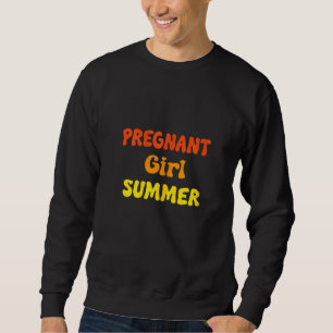 Womens  Pregnancy Reveal Pregnant Girl Summer Baby Sweatshirt