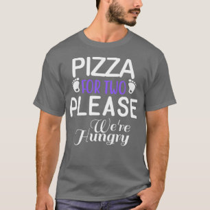 Womens Pregnant Woman Baby Footprint Pizza Lover T-Shirt