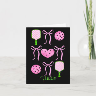 Women's preppy pink pickleball shirt girls love card