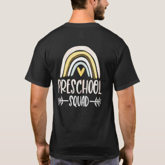 Womens Preschool Squad Boho Rainbow Back To School T-Shirt