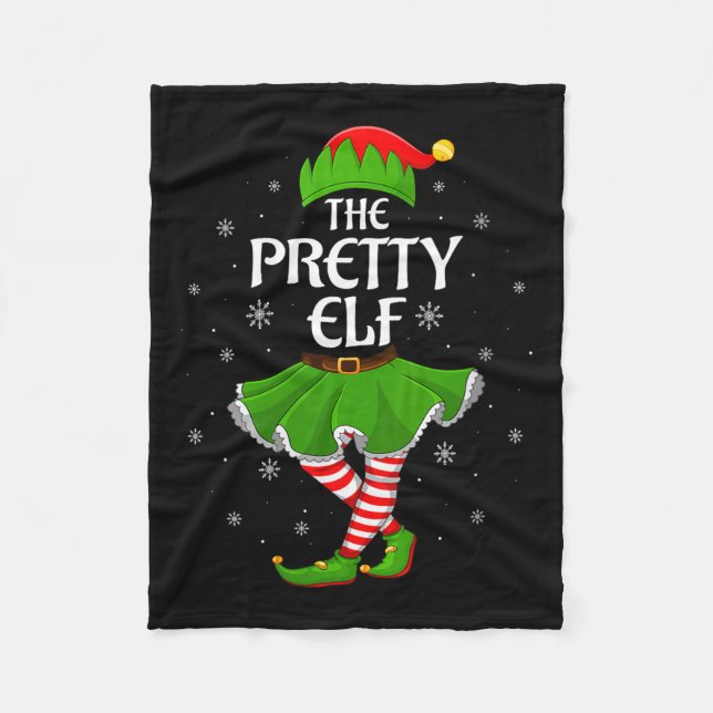 Womens Pretty Elf Christmas Family Girls Women Elf Fleece Blanket (Front)
